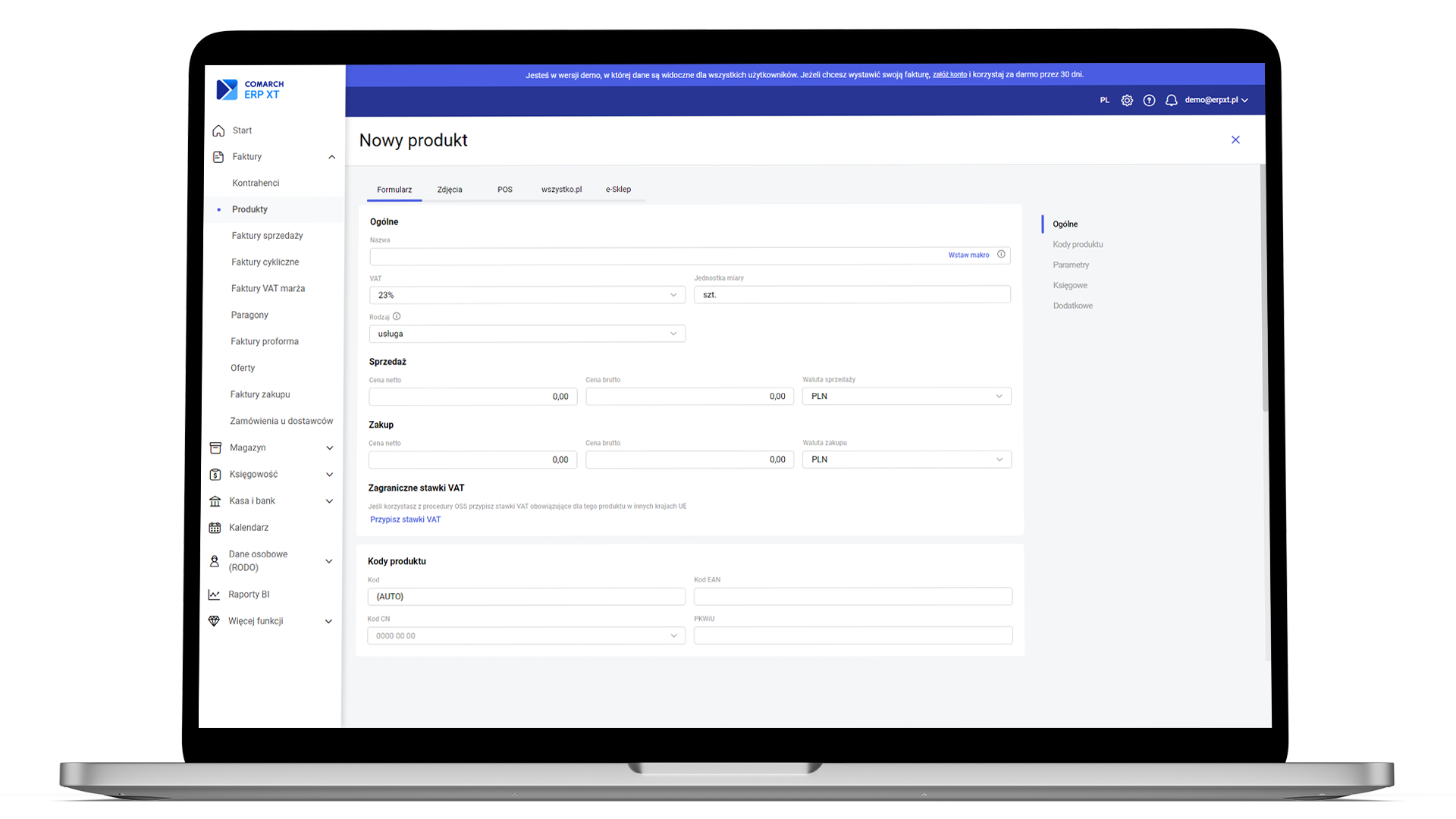 Wersja Demo programu Comarch ERP XT